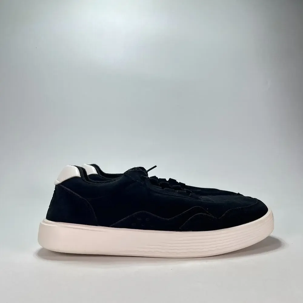 HEYDUDE Hudson M Suede Vintage Varsity Black Casual Sneakers Shoes Men's Size 12